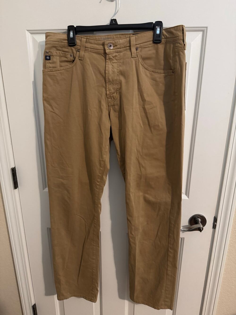 Adriano Goldschmied AG The Graduate Tailored Leg Pants Khaki Tan 34x32